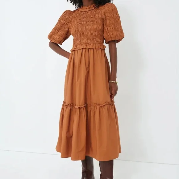 add some flair ruffle detail midi dress white Esmerelda Ruffle Trim Maxi Dress